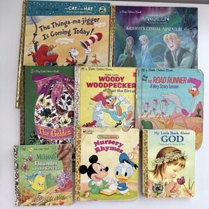 Little Golden Books Disney Dr. Seuss Woody Road Runner God Mixed Lot Of 8